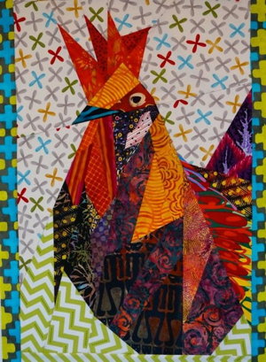 rooster pieced pattern by ann shaw